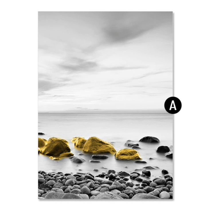 Yellow Splash Canvas Art A / 40 x 60cm / Unframed Canvas Print Clock Canvas