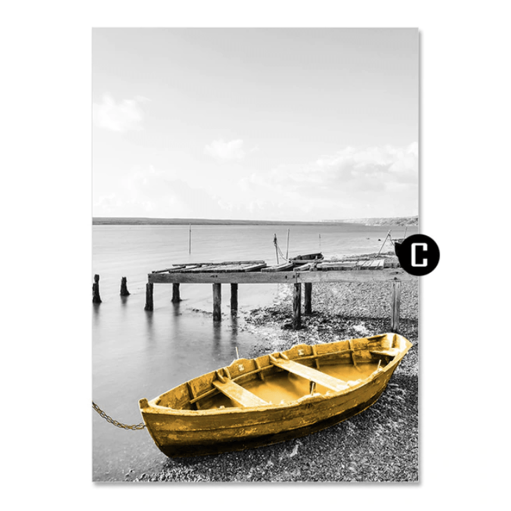 Yellow Splash Canvas Art C / 40 x 60cm / Unframed Canvas Print Clock Canvas