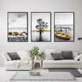 Yellow Splash Canvas Art Clock Canvas