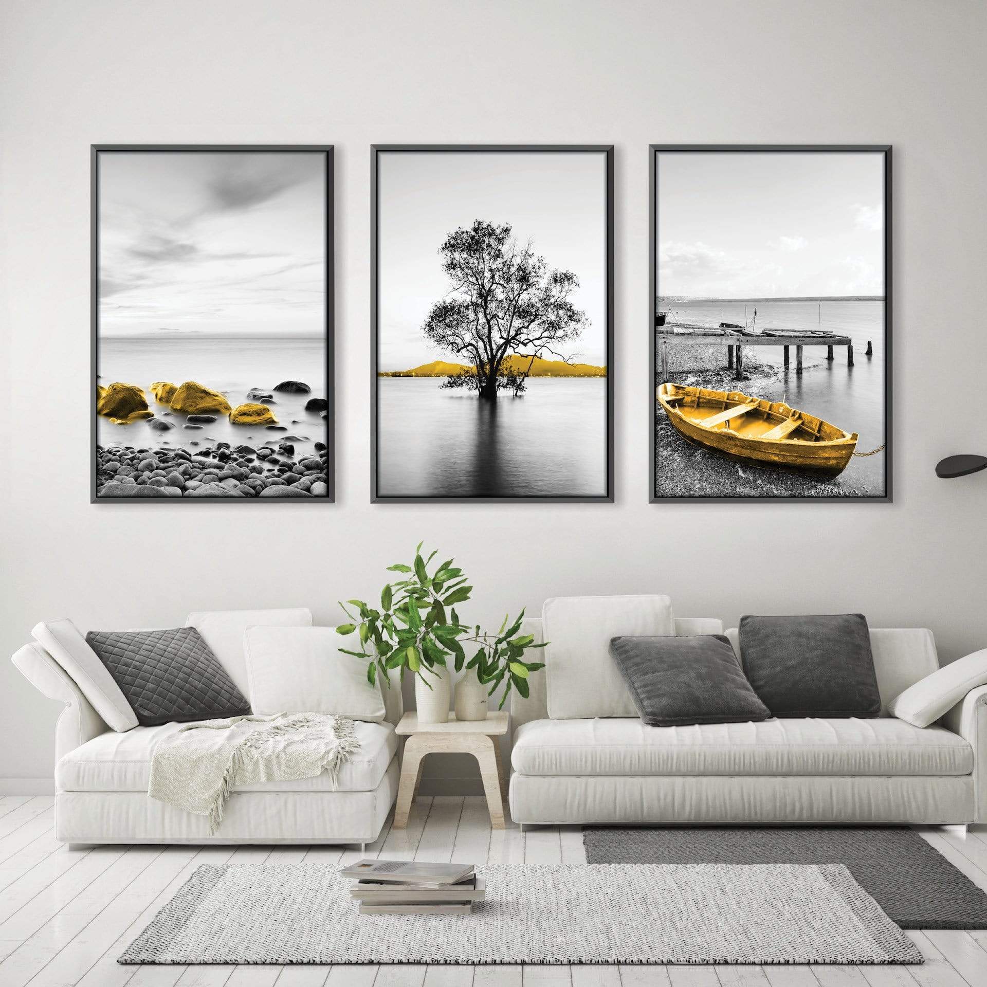 Yellow Splash Canvas Art Clock Canvas