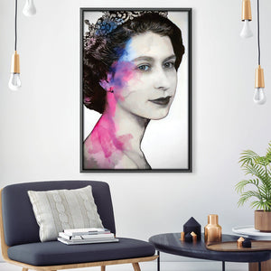 Young Queen Elizabeth II Canvas Art 30 x 45cm / Unframed Canvas Print Clock Canvas