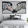 Zebra Love Oil Painting Oil 50 x 25cm / Oil Painting Clock Canvas