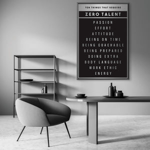 Zero Talent Clock Canvas